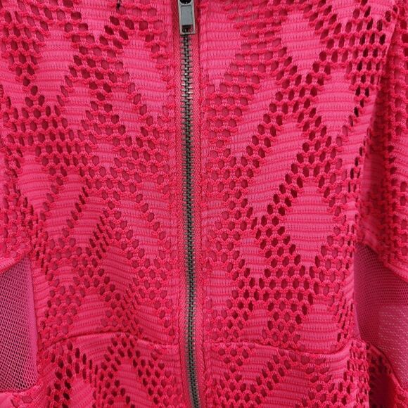 Material Girl Dress Sweetheart Bustier Netted Cutout Mini Fit & Flare Pink M - Picture 6 of 15